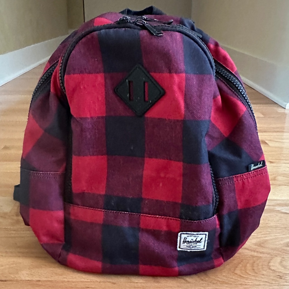 Herschel Supply Co. Red and Black Plaid Backpack